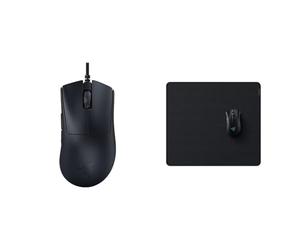 Razer DeathAdder V3 - Souris Gaming Esports Ergonomique Noir & Strider Large - Cuir synthétique Multicouche Noir/Vert
