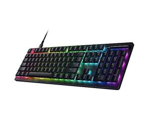 Razer DeathStalker V2 Clavier de jeu : commutateurs optiques à profil bas linéaire rouge - Touches revêtues durables - Plaque supérieure en aluminium - Rouleau multifonction et bouton multimédia