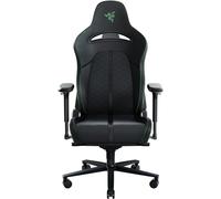 Razer Enki - Chaise de Jeu avec Support Lombaire intégré, Chaise de Bureau, Cuir synthétique Multicouche, Rembourrage en Mousse, Coussin pour la tête, Hauteur réglable, Noir/Vert