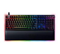 Razer Huntsman V2 Clavier de jeu analogique : commutateurs optiques analogiques Razer - Éclairage RVB chroma - Repose-poignet magnétique en peluche - Touches multimédia dédiées et cadran - Noir