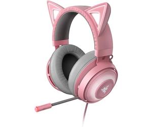 Razer Kraken Kitty Edition - Casque Gaming Filaire (Casque avec Oreilles de Chat, Eclairage Chroma RGB, Filaire Multiplateforme, Haut-parleurs de 50mm, Cable de 3.5mm) Rose Quartz