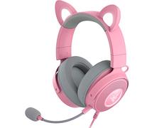 Razer Kraken Kitty Edition V2 Pro - Casque Gaming Filaire RGB avec Oreilles Interchangeables (Oreilles interchangeables, Eclairage Réactif au Streaming, Haut-parleurs Titanium de 50mm) Rose Quartz