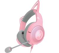 Razer Kraken Kitty V2 - Casque Filaire RGB avec Oreilles de Chat (Eclairage Réactif Stream, Micro Cardioïde HyperClear, Transducteurs Triforce 40mm, Son Surround 7.1) Rose Quartz