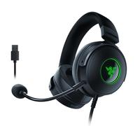 Razer Kraken V3 Hypersense - Casque Gaming USB Filaire avec Technologie Haptique (Haut-parleurs TriForce de 50mm, Son Spatial THX, Microphone Amovible Cardioïde HyperClear) Noir