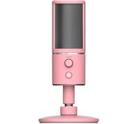 Razer Seiren X - Microphone à condensateur USB pour Le Streaming (Microphone Compact avec Support de Choc, directivité supercardioïde, Pas de Latence, Bouton de sourdine, Connexion pour Casque) Rose
