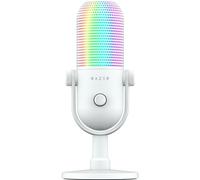 Razer Seiren V3 Chroma - Microphone USB RGB - Microphone à condensateur supercardioïde avec Tap-to-Mute (éclairage réactif, limiteur de Gain numérique et Amortisseur de Chocs intégré) Blanc