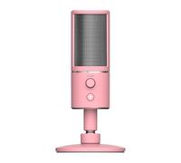 Razer Seiren X - Microphone à condensateur USB pour Le Streaming (Microphone Compact avec Support de Choc, directivité supercardioïde, Pas de Latence, Bouton de sourdine, Connexion pour Casque) Rose