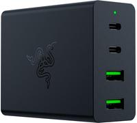 Razer USB-C GaN Charger - Chargeur portable rapide (2X USB-C, 2X USB-A avec ports US, EU et UK) Noir