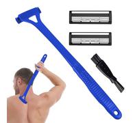 Razor arrière Men-ergonomique Razor sec humide | Blade précis avec une longue prise pour l'auto-strasure sans effort, l'épilation sûre, les soins de la peau doux