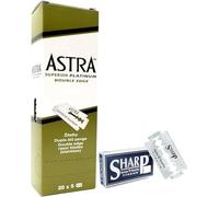 Razor Blades Club 100 lames de rasoir Astra Platinum et 5 lames Sharp Titanium