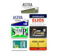 Razor Blades Club Lames de rasoir Astra, Derby, Elios, Permasharp, échantillon de 40 lames double tranchant