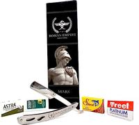 Razor Blades Club- Rasoir de Mars | Rasoir professionnel pour barbe, moustache et contour avec jeu de 20 lames (Astra-Derby-Shark-Voskhod) Acier 1 unité (lot de 1)