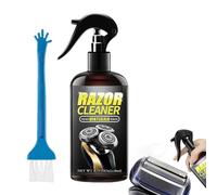 Razor Cleaner Spray - Electric Shaver Blade Cleaner, Odorless Trimmer Cleaning Fluid with Brush for Lubrication, Rust Prevention, Odor Elimination; Universal Home Grooming Accessory