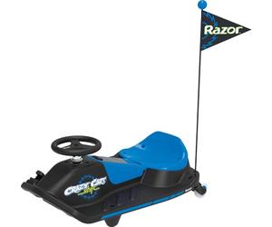 Razor Crazy Cart Shift - Kart Électrique pour Enfants 6+ avec Direction 360°, 13km/h Max, Réglage Basse Vitesse et Autonomie 40 Minutes, Batterie 12V 5Ah - Noir & Bleu