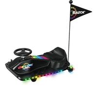 Crazy Cart Shift Lightshow-Kart Drifting pour enfants par Razor, lumières LED multicolores, moteur de moyeu électrique, pédale d'accélérateur à vitesse variable, batterie rechargeable, interrupteur de