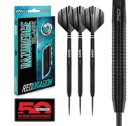 Razor Edge Black 28g Fléchettes en tungstène avec ailettes et tiges