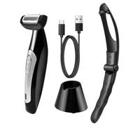 Razor électrique Back - Ergonomic Fingerr pour l'épilation mâle, tagliacapelli par dos, zones difficiles | Toilettes de corps portables avec design incurvé pour un usage personnel sur les tors