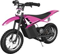 Razor Kids Moto Électrique - MX125 Dirt Rocket Bike pour Les Enfants de 7+ avec Une Vitesse Maximale de 13km/h & Une Autonomie de 40 Minutes, 100W, Une Batterie 12V 5Ah & des Pneumatiques 12" - Rose
