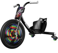 Razor RipRider 360 Lightshow - Trike avec roulettes arrière et lumières Multicolores activées par Le Mouvement, manège à 3 Roues pour Enfants de 5 Ans et Plus, Noir