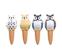 RAZURE Lot de 4 Piquets D'arrosage Automatiques en Terre Cuite Hibou, Globes D'arrosage Décoratifs, Piquets D'arrosage Automatiques, Goutteurs Automatiques pour Plantes D'intérieur en Pot(210ml)