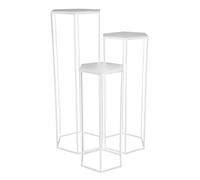 AltoBuy Razza - Lot de 3 Sellettes Gigognes Métal Blanc