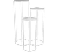 AltoBuy Razza - Lot de 3 Sellettes Gigognes Métal Blanc