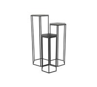 AltoBuy Razza - Lot de 3 Sellettes Gigognes Métal Noir
