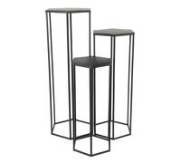 RAZZA - Lot de 3 Sellettes Gigognes Métal Noir