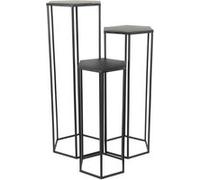 AltoBuy Razza - Lot de 3 Sellettes Gigognes Métal Noir