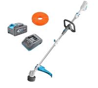 RB Débroussailleuse sans fil de 43,2 cm, batterie au lithium 40 V avec batterie de 4,0 Ah, chargeur rapide et ligne de 0,245 cm, débroussailleuse et coupe-bordure 2 en 1, 2 vitesses réglables, outil
