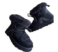 RB INTERNATIONAL Bottines d'hiver pour femme avec dentelle, confortables et élégantes, pour la marche, la fête, la neige et l'hiver, Noir , 37 EU