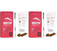 RB RENATA BEAUTY Kit de Teinture pour Sourcils - Kit de Coloration des Sourcil Avec Couleur, Crème Oxydante et Brosse - Effet Longue Durée Jusqu'à 4 Semaines - 30 Utilisations [Brun] (Lot de 2)