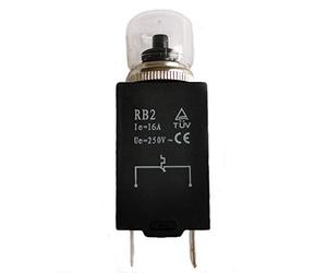 RB2 250V 16A 2 Broches Interrupteur de Protection Thermique du Moteur Disjoncteur Équipement Industriel Miniature Réinitialisation Manuelle Interrupteurs à Bouton-poussoir, paquet de 2