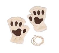 Rben Gants de Patte de Chat - Gants de Patte sans Doigts - Gants d'hiver pour Filles pour Femmes - Mitaines Anti-Perte de Chauffe-Mains pour Les Sports de Plein air