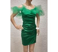 RBF31/ Sublime Robe Satinée Noir Avec Tulle Elégante Raffinée T 36/38