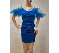 Abysmile Robe RBF31 Sublime satinée noire avec tulle, élégante T 36/38