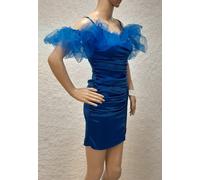 Abysmile Robe RBF31 Sublime satinée noire avec tulle, élégante T 36/38