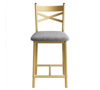 RBFGYIOP Ensemble de tabourets de bar modernes avec dossier, assise rembourrée en cuir synthétique et pieds en métal doré, hauteur 55,9 cm, idéal pour la cuisine et l'île
