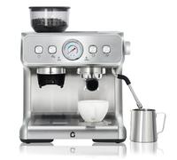 RBFGYIOP Machine à expresso semi-automatique avec broyeur intégré - Pression 20 bars 30 réglages de mouture Réservoir 2,8 L Buse vapeur pour cappuccino et latte Acier inoxydable