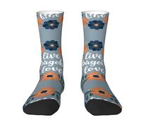 rbghnm Art Word Live Print Chaussettes pour adulte pour homme et femme, paires contrastées tendance pour un usage quotidien, extérieur, décontracté, athlétique et sport, blanc, Taille unique