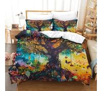 RBGKZVYUM 3D, Imprimé Arbre de Vie Parure De Lit Microfibre Super Douce Et Respirante Sets De Housses De Couettes 3 Pièces avec Taies d'oreiller Double(200x200cm)