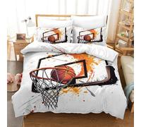 RBGKZVYUM 3D, Imprimé Basketball Ensemble De Literie Microfibre Super Douce Et Respirante Set De Housse De Couette 3 Pièces Et Taie d'oreiller Double（200x200cm）