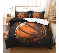 RBGKZVYUM 3D, Imprimé Basketball Parure De Lit Microfibre Super Douce Et Respirante Housse De Couette 3 Pièces avec Taies d'oreiller King(220x240cm)