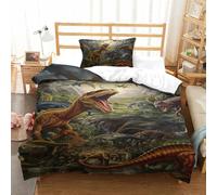 RBGKZVYUM Dinosaures Imprimé 3D Literie Enfants Lits en 2Pcs Microfibre Housse De Couette avec Taies d'oreiller Enfants Adolescents avec Fermeture Éclair Single(135x200cm)