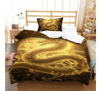 RBGKZVYUM Le Dragon 3D Imprimée Literie Enfants Lits en 2Pcs Microfibre Sets Housse De Couette avec Taies d'oreiller Enfants Adolescents avec Fermeture Éclair Single(135x200cm)