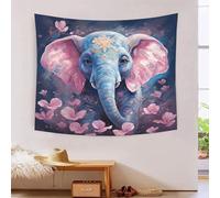 RBGKZVYUM Les éléphants 3D Effet Tapisserie Décoration Murale Tapisserie Murales Décoration Murale En Tissu Pour Chambre Salon Serviette De Plage Tenture Murale 100cmx150cm