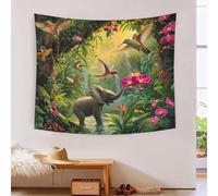 RBGKZVYUM Scène de jungle 3D Effet Tapisserie Art Mural Tapisserie Murales Décoration Murale En Tissu Pour Chambre Salon Collège Dortoir Tenture Murale 130cmx150cm
