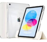 Rbp Pour Ipad A16 10/11e 10.9 Avec Coque Arrière Rigide Transparente,Ipad Pro 11 12.9 M2 M3 Mini 6 Air 4/5/6/7 Coque Coulissante Détachable.White.Ipad 10 10.9 2022