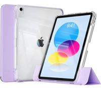 Rbp Pour Ipad A16 10/11e 10.9 Avec Coque Arrière Rigide Transparente,Ipad Pro 11 12.9 M2 M3 Mini 6 Air 4/5/6/7 Coque Coulissante Détachable.Light Purple.Ipad 10 10.9 2022