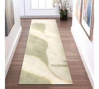 RBQIZVW Petit Tapis de Couloir Lavable Rectangle,Vert Tapis à Poils Courts et Doux,Moquette d'intérieur Moderne et Abstrait,pour Chevet,entrée, Chambre à Coucher Tout Espace intérieur 50x200 cm